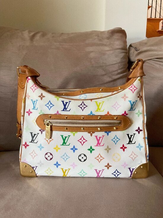 Louis Vuitton Handbags - Louis Vuitton Vintage Multicolore Multicolor Boulogne Hobo Bag White Murakami